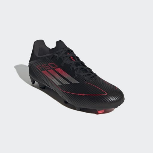 F50 LEAGUE FIRM/MULTI-GROUND BOOTS - Core Black / Iron Metallic / Lucid Red