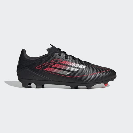 F50 LEAGUE FIRM/MULTI-GROUND BOOTS - Core Black / Iron Metallic / Lucid Red