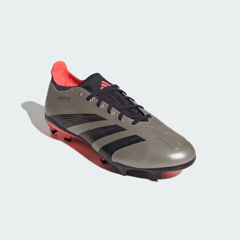 PREDATOR LEAGUE FIRM GROUND BOOTS - Platinum Metallic / Aurora Black / Turbo
