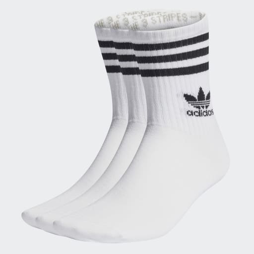 MID CUT CREW SOCKS 3 PAIRS - White