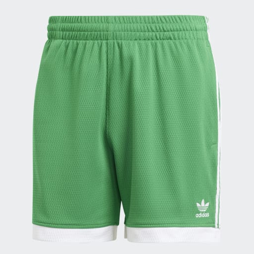 MOCK EYELET SHORTS - Green