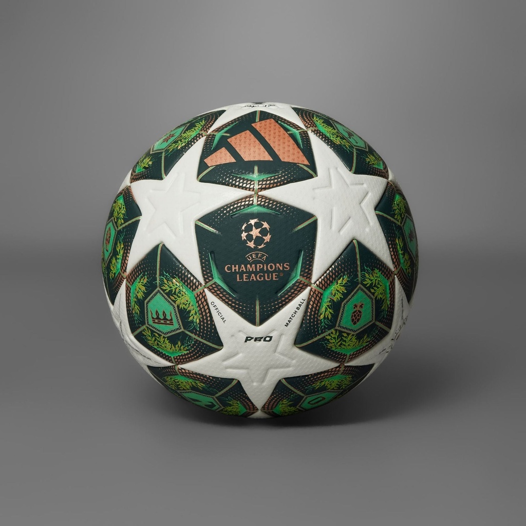 UEFA CHAMPIONS LEAGUE PRO 24/25 KNOCKOUT PHASE BALL - White / Shadow Green / Solar Slime
