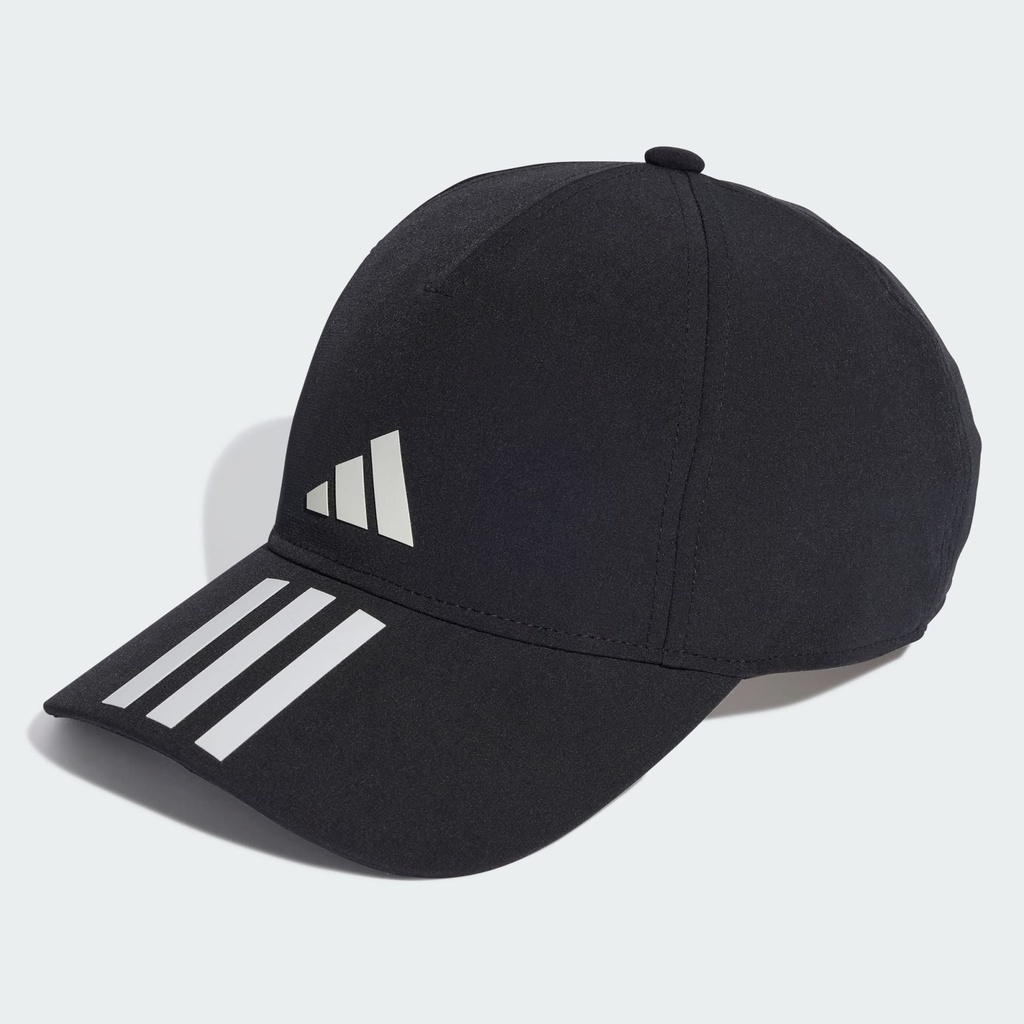3-STRIPES AEROREADY RUNNING TRAINING BASEBALL CAP - Black / White / White