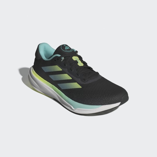 SUPERNOVA STRIDE RUNNING SHOES - Core Black / Pulse Lime / Flash Aqua