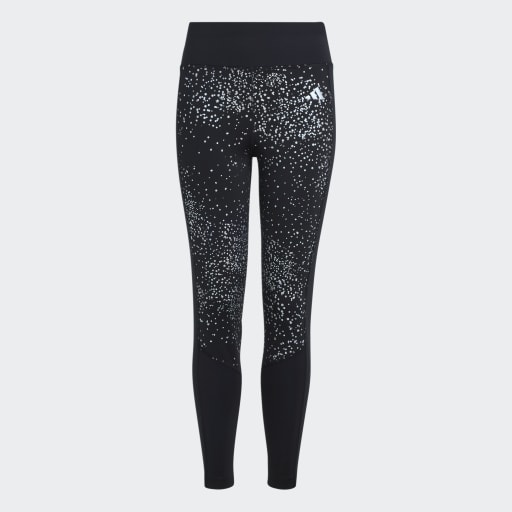 OPTIME GLAM 7/8 LEGGINGS KIDS - Black / Silver Metallic