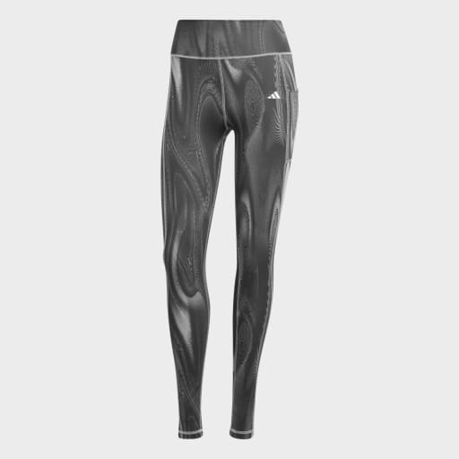 OPTIME FULL-LENGTH PRINT LEGGINGS - Glory Grey / Carbon / Black