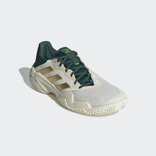 BARRICADE 13 TENNIS SHOES - Core White/Gold Met./Collegiate Green