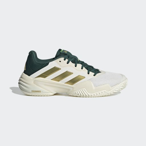 BARRICADE 13 TENNIS SHOES - Core White/Gold Met./Collegiate Green