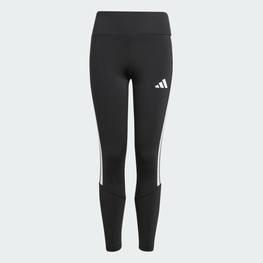 TRAIN ESSENTIALS 3-STRIPES LEGGINGS KIDS - Black / White