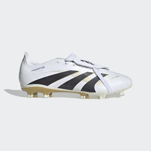 PREDATOR LEAGUE FOLD-OVER TONGUE FIRM/MULTI-GROUND BOOTS - Cloud White / Core Black / Gold Metallic