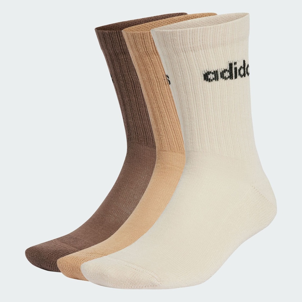 LINEAR CREW CUSHIONED SOCKS 3 PAIRS - Brown / Magic Beige / Earth Strata