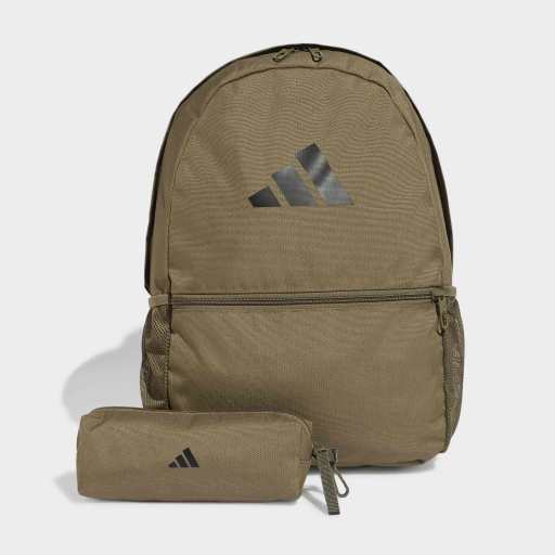 BACKPACK WITH PENCIL CASE - Green / Olive Strata