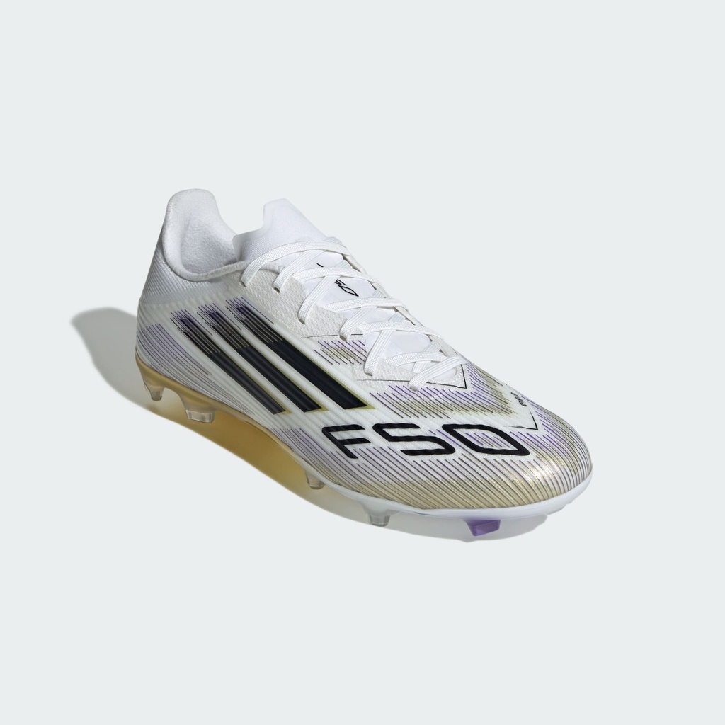 F50 LEAGUE FIRM/MULTI-GROUND BOOTS - Cloud White / Core Black / Gold Metallic
