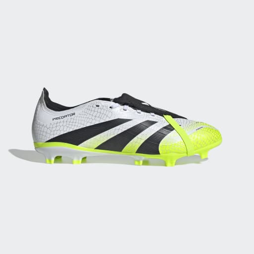 PREDATOR LEAGUE FOLD-OVER TONGUE FIRM/MULTI-GROUND BOOTS - Cloud White / Core Black / Lucid Lemon