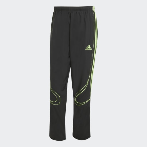TEAMGEIST ADICOLOR TRACK TRACKSUIT BOTTOMS - Black / Signal Green