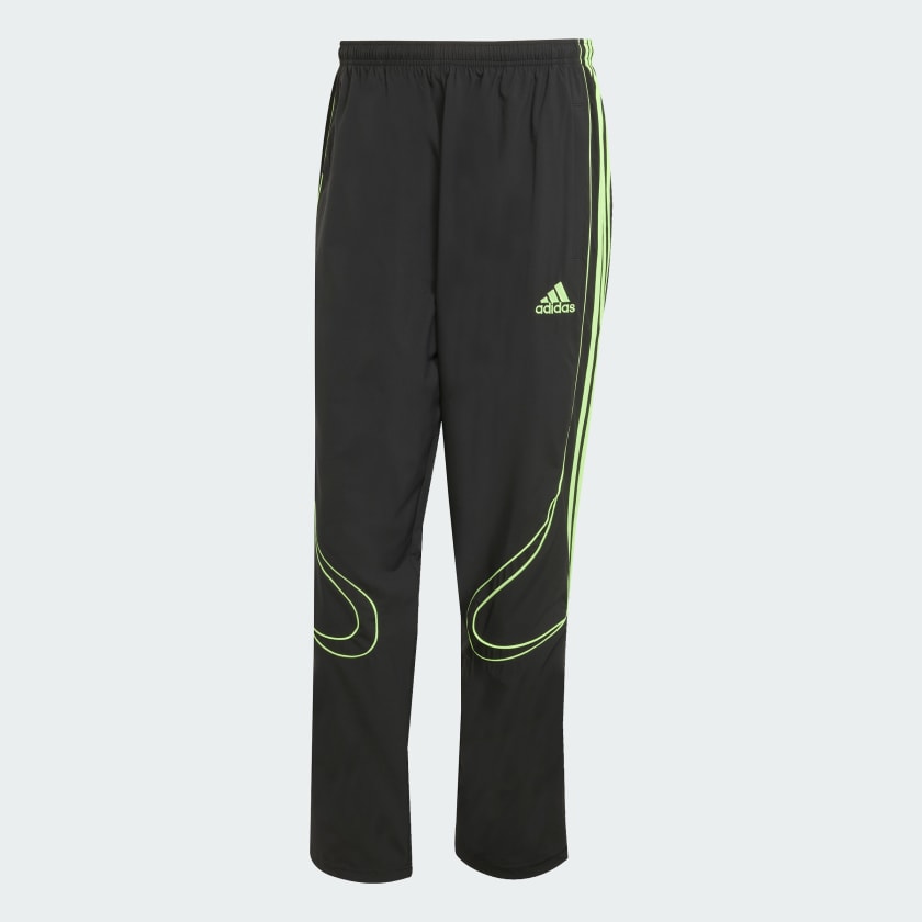 TEAMGEIST ADICOLOR TRACK TRACKSUIT BOTTOMS - Black / Signal Green