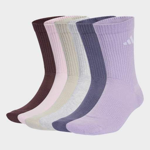 CUSHIONED CREW SOCKS 6 PAIRS - Aurora Ruby / Preloved Violet / Powder Plum / Light Grey Heather