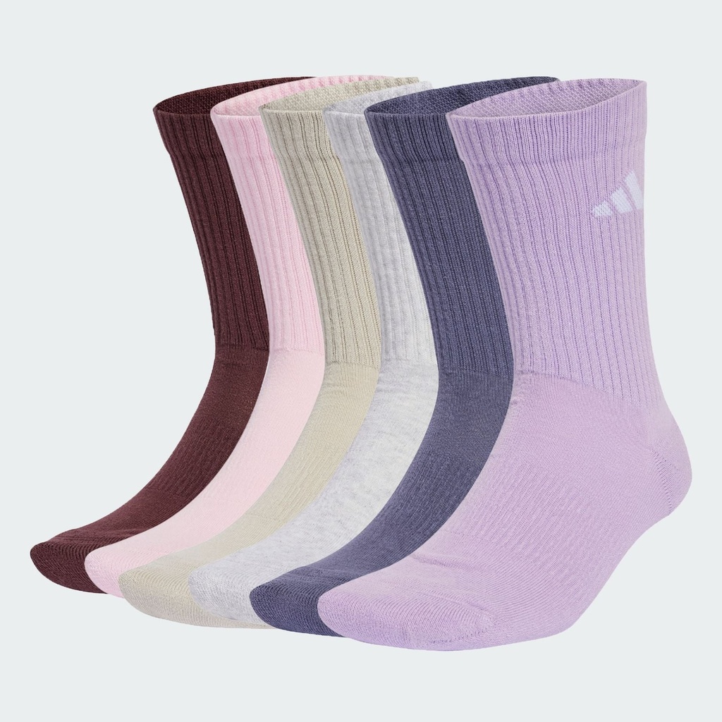 CUSHIONED CREW SOCKS 6 PAIRS - Aurora Ruby / Preloved Violet / Powder Plum / Light Grey Heather