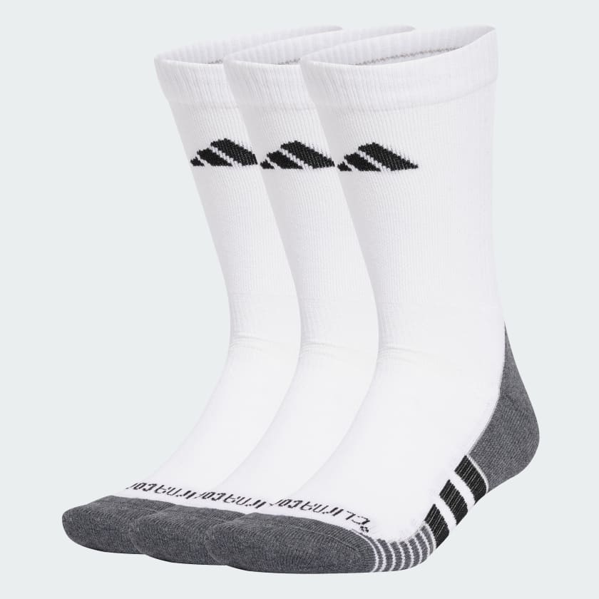 PERFORMANCE CLIMACOOL CUSHIONED CREW SOCKS 3 PAIRS - White / Black