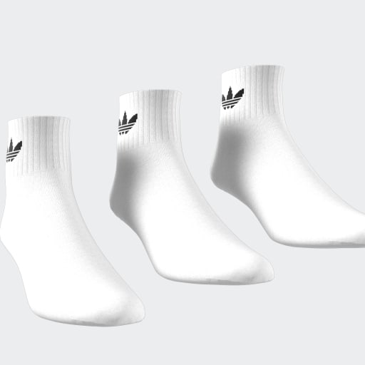 MID CREW SOCKS 3 PAIRS - White / White / Black