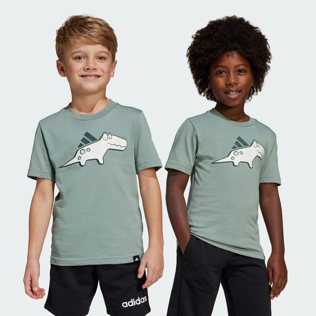 ADIRAPTOR GRAPHIC T-SHIRT KIDS - Silver Green