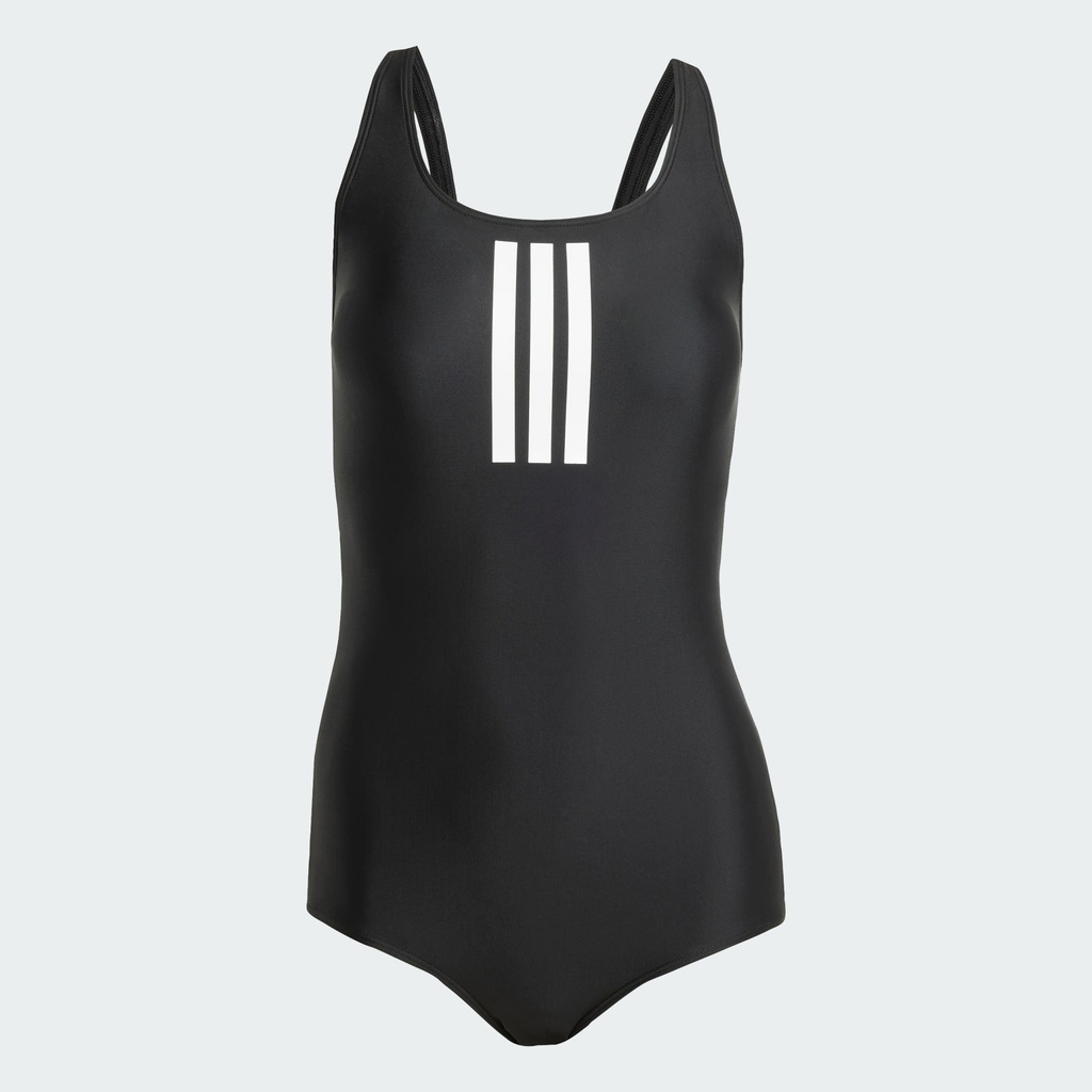 PADDED 3-STRIPES CLOSED-BACK SWIMSUIT - Black/Black