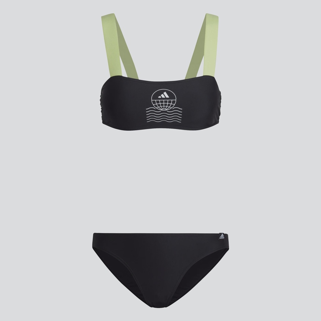 NATUREEF GRAPHIC BIKINI SET - Black / White / Pulse Lime