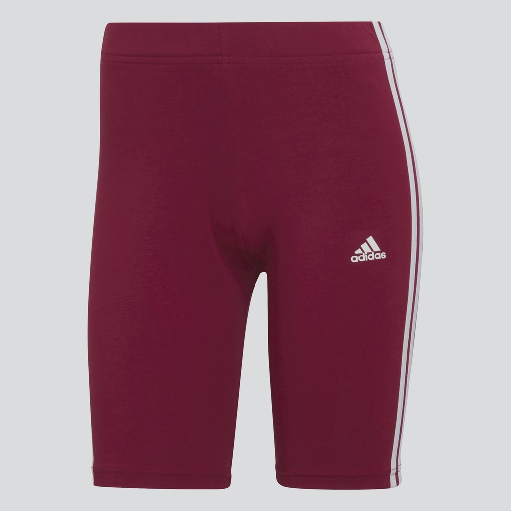 ESSENTIALS 3-STRIPES BIKE SHORTS - Legacy Burgundy / White