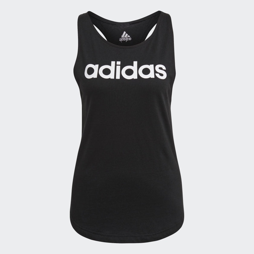 ESSENTIALS LOOSE LOGO TANK TOP - Black / White