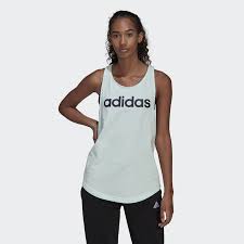 ESSENTIALS LOOSE LOGO TANK TOP - Ice Mint / Legend Ink