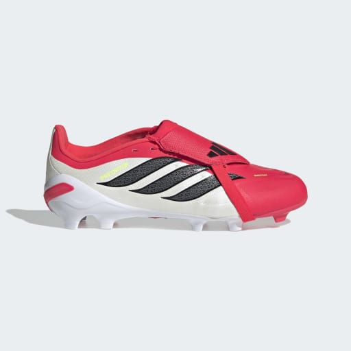 PREDATOR LEAGUE FOLD-OVER TONGUE FIRM GROUND FOOTBALL BOOTS KIDS
 - Lucid Red / Core Black / Cloud White