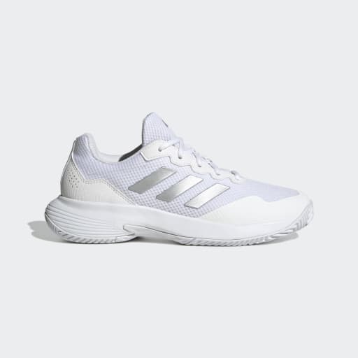 GAMECOURT 2.0 TENNIS SHOES - Cloud White / Silver Metallic / Cloud White