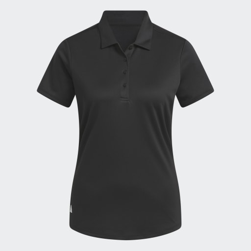 WOMEN'S SOLID PERFORMANCE SHORT SLEEVE POLO SHIRT - Black