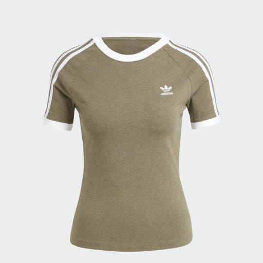 3-STRIPES SLIM RAGLAN T-SHIRT - Olive Strata Mel.