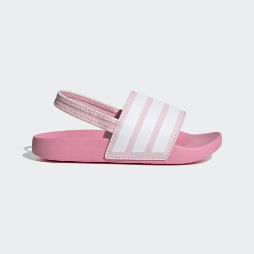 ADILETTE ESTRAP SLIDES KIDS - Clear Pink / Cloud White / Bliss Pink