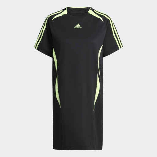 TEAMGEIST ADICOLOR TEE DRESS - Black / Signal Green