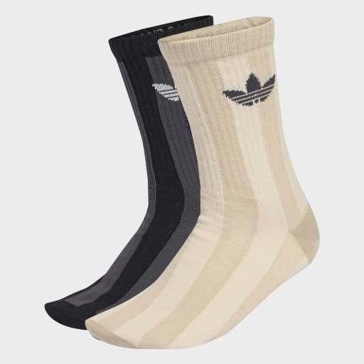STRIPED CREW SOCKS 2 PAIRS - Crystal Linen / Stone Khaki / Utility Black / Black