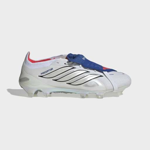 PREDATOR ELITE FOLD-OVER TONGUE FIRM GROUND FOOTBALL BOOTS - Cloud White / Zero Metalic / Royal Blue