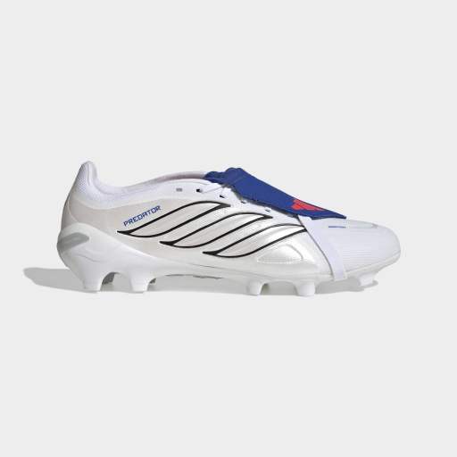 PREDATOR LEAGUE FOLD-OVER TONGUE FIRM GROUND FOOTBALL BOOTS - Cloud White / Zero Metalic / Royal Blue