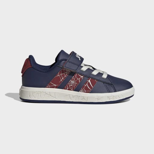 ADIDAS MARVEL SPIDER-MAN GRAND COURT SHOES KIDS - Dark Blue / Active Maroon / Off White