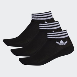 ISLAND CLUB TREFOIL ANKLE SOCKS 3 PAIRS - Black / White