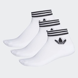 ISLAND CLUB TREFOIL ANKLE SOCKS 3 PAIRS - White / Black