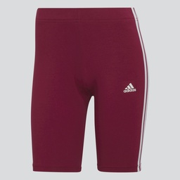 ESSENTIALS 3-STRIPES BIKE SHORTS - Legacy Burgundy / White