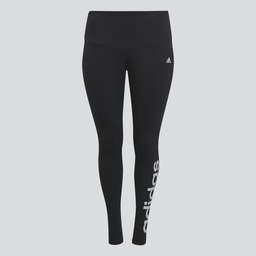 ESSENTIALS HIGH-WAISTED LOGO LEGGINGS (PLUS SIZE) - Black / White
