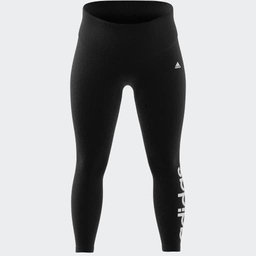 ESSENTIALS HIGH-WAISTED LOGO LEGGINGS (PLUS SIZE) - Black / White