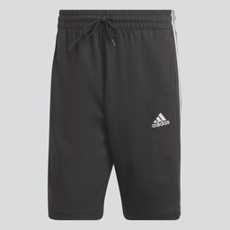 ESSENTIALS SINGLE JERSEY 3-STRIPES SHORTS - Black / White