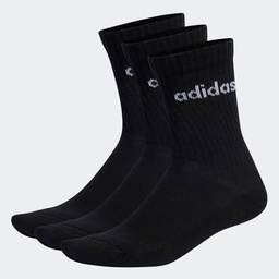 LINEAR CREW CUSHIONED SOCKS 3 PAIRS - Black / White