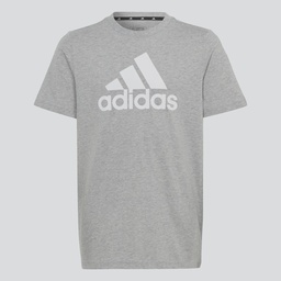 ESSENTIALS BIG LOGO COTTON T-SHIRT - Medium Grey Heather / White