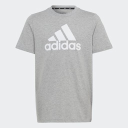 ESSENTIALS BIG LOGO COTTON T-SHIRT - Medium Grey Heather / White