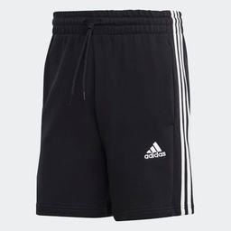 ESSENTIALS FRENCH TERRY 3-STRIPES SHORTS - Black